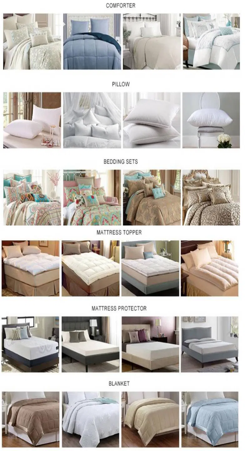 100% Cotton Downproof Cover Goose Down Feather Quilted Pillow with Satin Piping