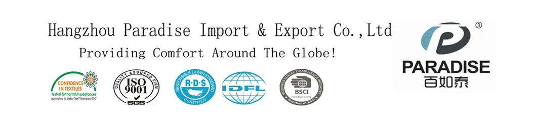 100% Cotton Downproof Cover Goose Down Feather Quilted Pillow with Satin Piping