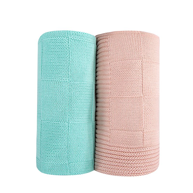 100% Gots Certified Organic Cotton Knitted Baby Shawl New Born Blanket Baby Blanket