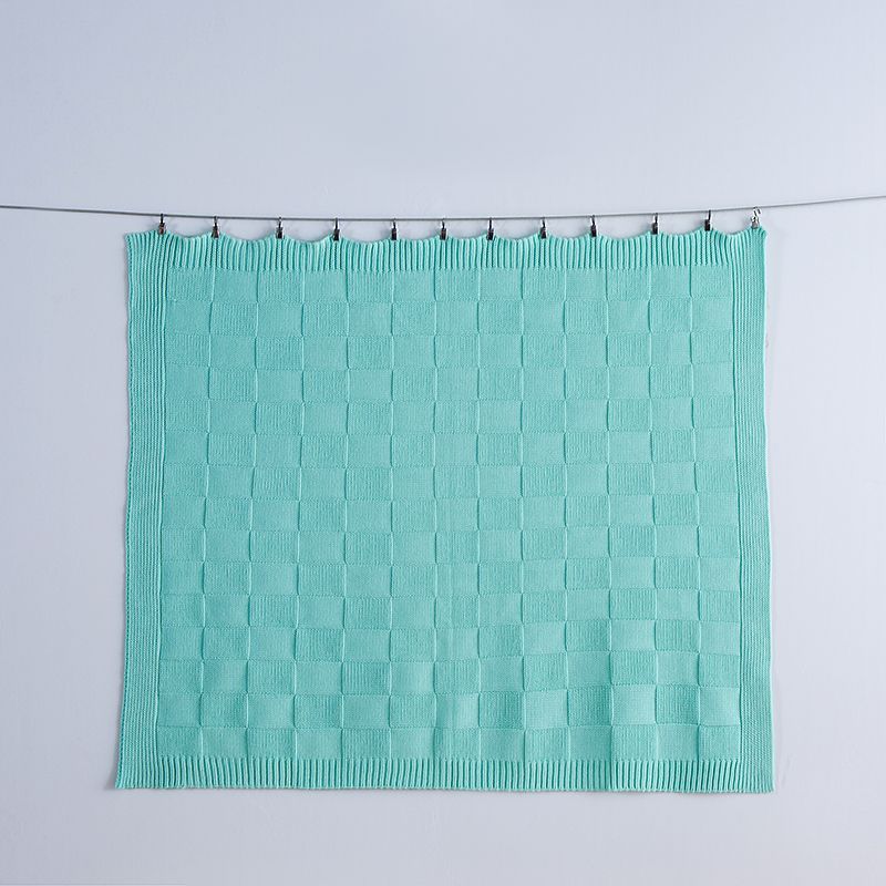 100% Gots Certified Organic Cotton Knitted Baby Shawl New Born Blanket Baby Blanket