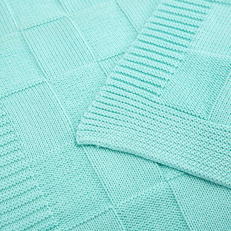 100% Gots Certified Organic Cotton Knitted Baby Shawl New Born Blanket Baby Blanket