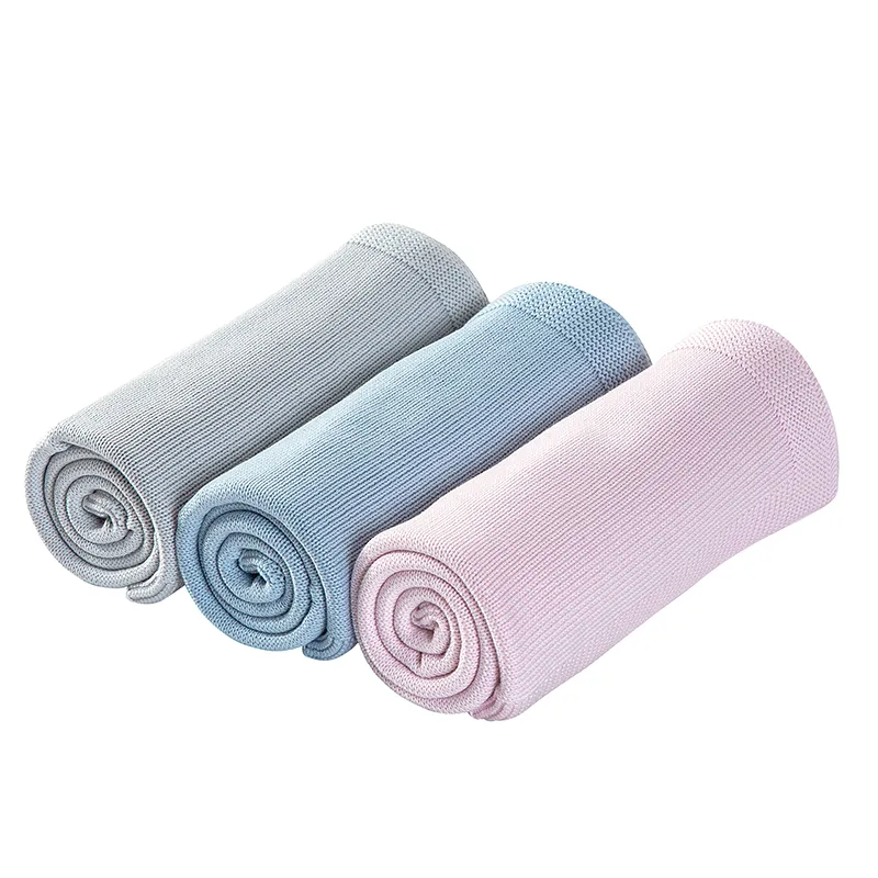 100% Gots Certified Organic Cotton Knitted New Born Blanket Baby Blanket