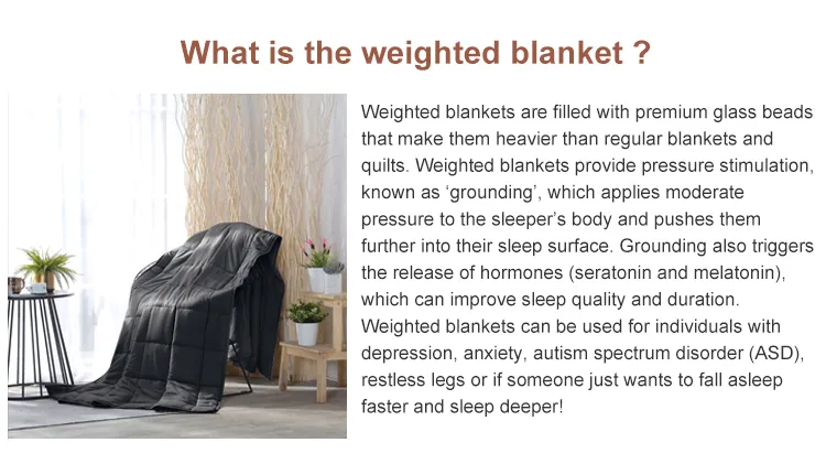2021 Newest Hot Selling Custom Materials /Size/Weight Amazon Top Seller Sensory Weighted Blanket with Cover
