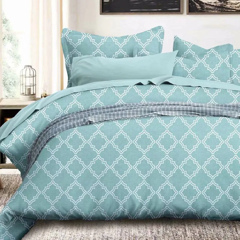 American Hot Selling Printed Geometric Style 4 PCS Queen King bedding Quilt Cover Set