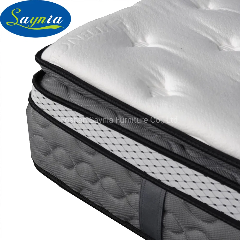 Breathable Natural Latex Foam and Memory Foam Spring Mattress in California King Bed for Luxury Hotel