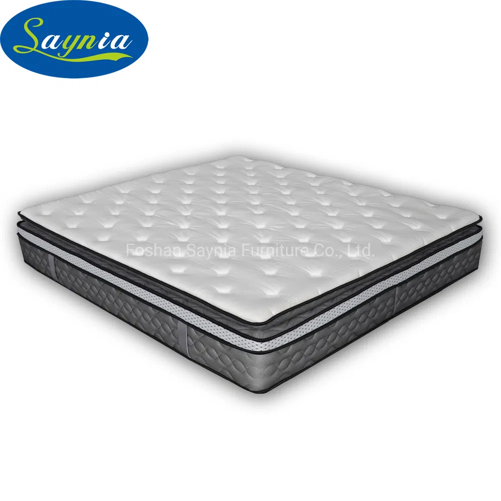 Breathable Natural Latex Foam and Memory Foam Spring Mattress in California King Bed for Luxury Hotel