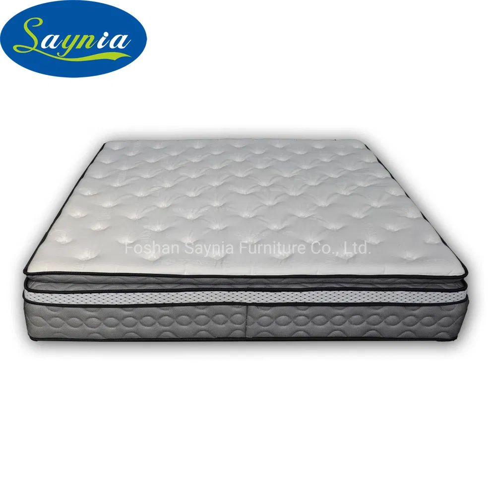 Breathable Natural Latex Foam and Memory Foam Spring Mattress in California King Bed for Luxury Hotel