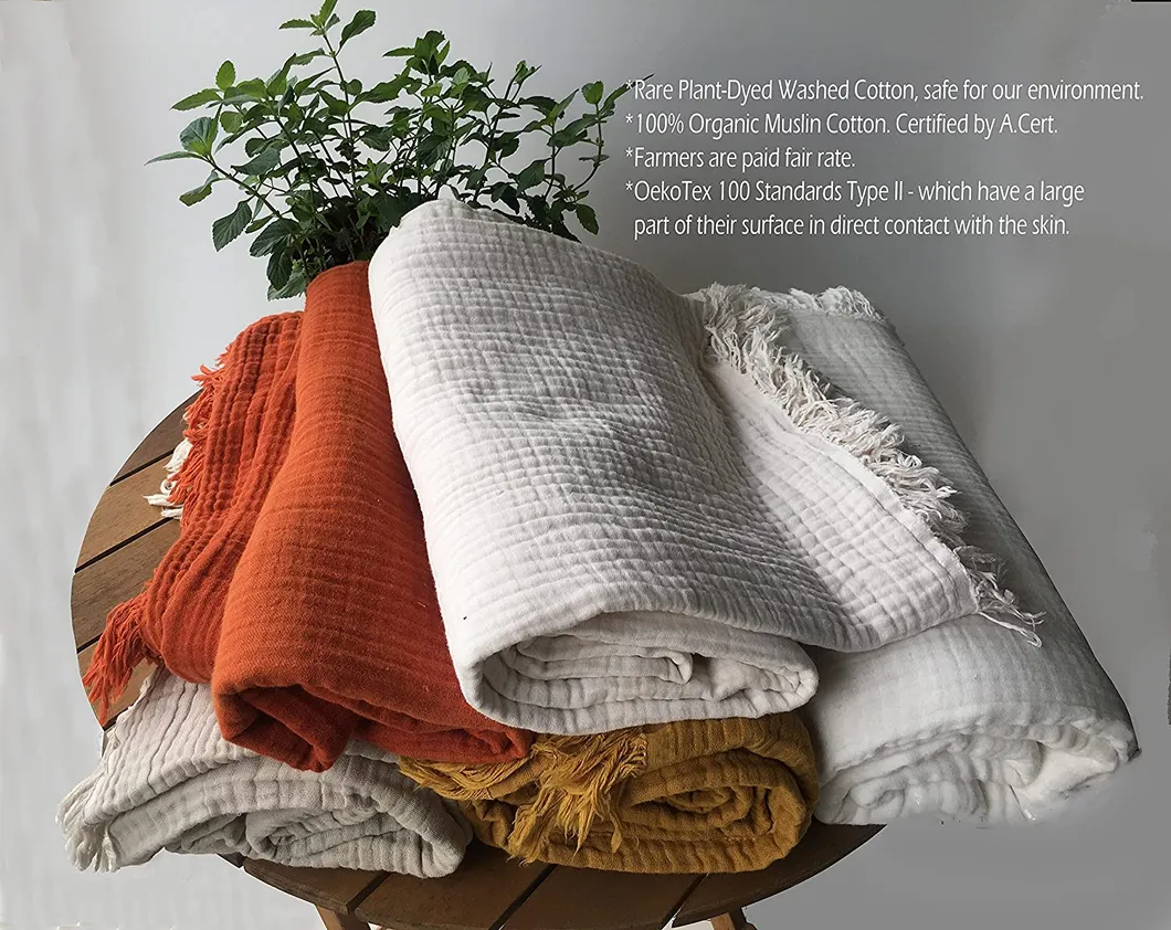 Cotton Muslin Swaddle Blankets for New Born Boys Girls