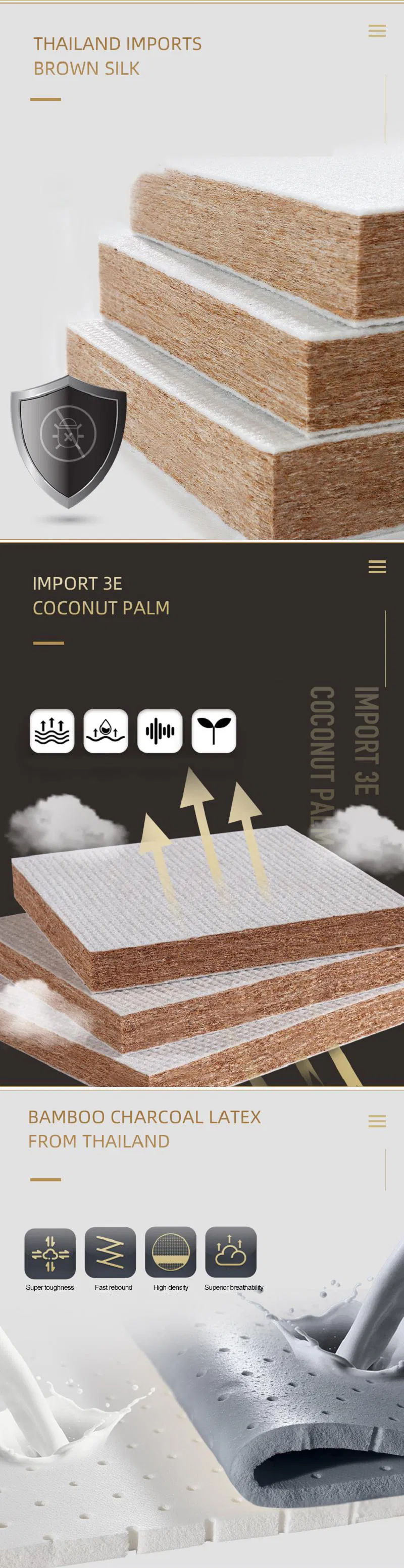 Dormitory Latex Bed Mattress Foldable Soft Fabric 8cm Single Bed