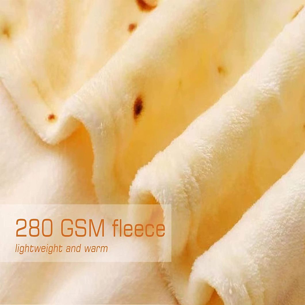 Factory Directly Supply Portable Wearable Flannel Fleece Burrito Round Shape Picnic Blanket