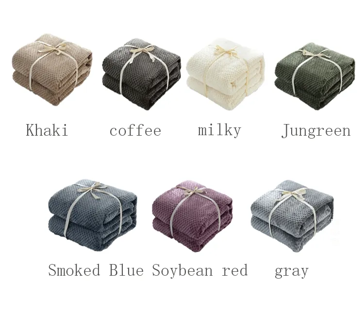 Fleece Blanket OEM Super Soft 100% Polyester Flannel Winter Travel Plush Coral Fleece Blanket