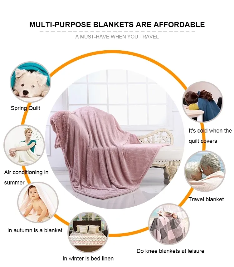 Hot Sale100% Polyester Bedding Cheap Custom Print Flannel Tassel Fringe Throw Blankets