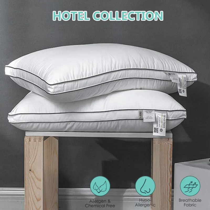 Hotel Linen Cotton Stuffer Hilton Pillow Ultra Soft Polyester Queen Size