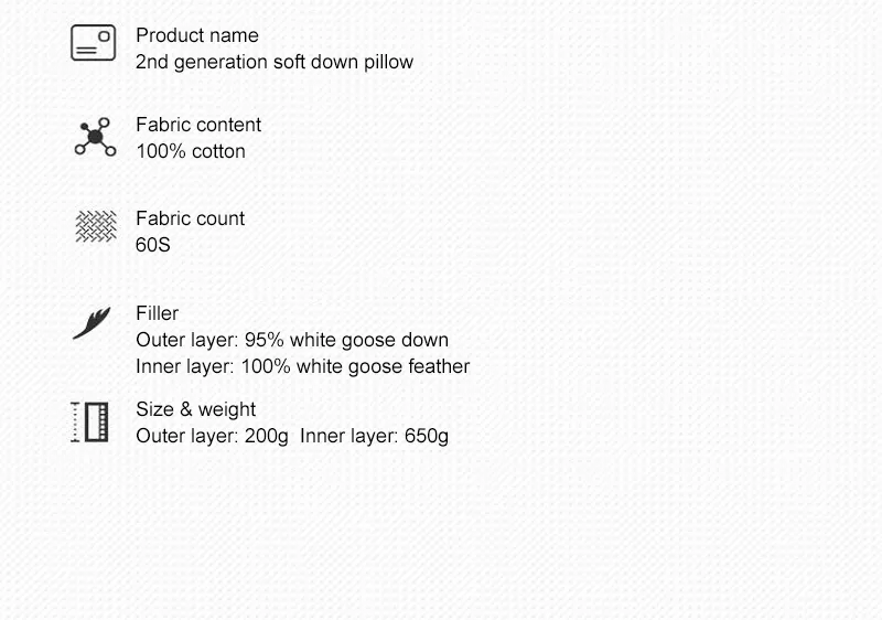 Luxury Custom Comfortable 100% Cotton Washable Chinese Goose Down Pillow