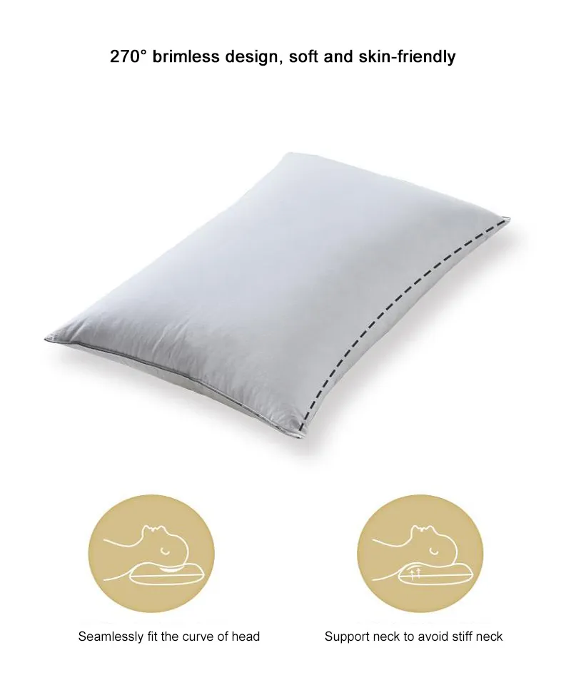 Luxury Custom Comfortable 100% Cotton Washable Chinese Goose Down Pillow