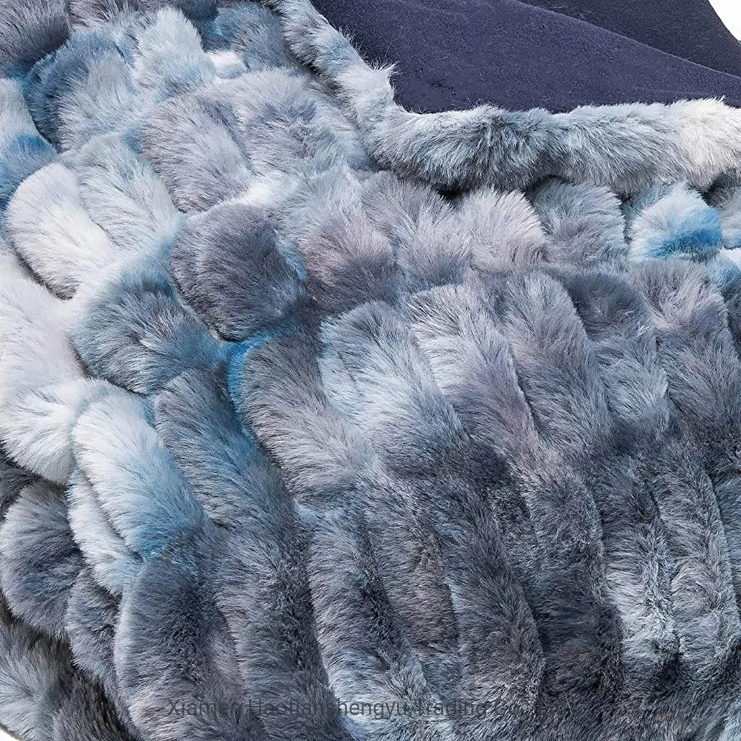 Luxury Faux Fur Throw Furry Decorative Blankets 50X60 Inch