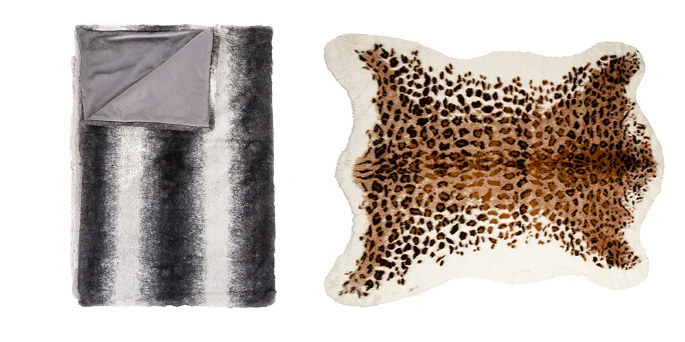 Luxury Faux Fur Throw Furry Decorative Blankets 50X60 Inch