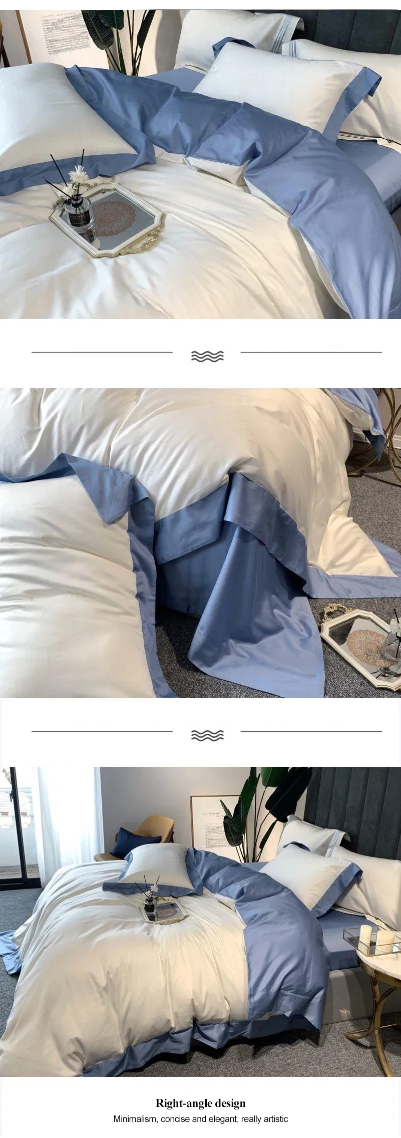 Modern Design Sheraton Hotel Linen 3PCS Double Bed Sheet Comfortable Cotton