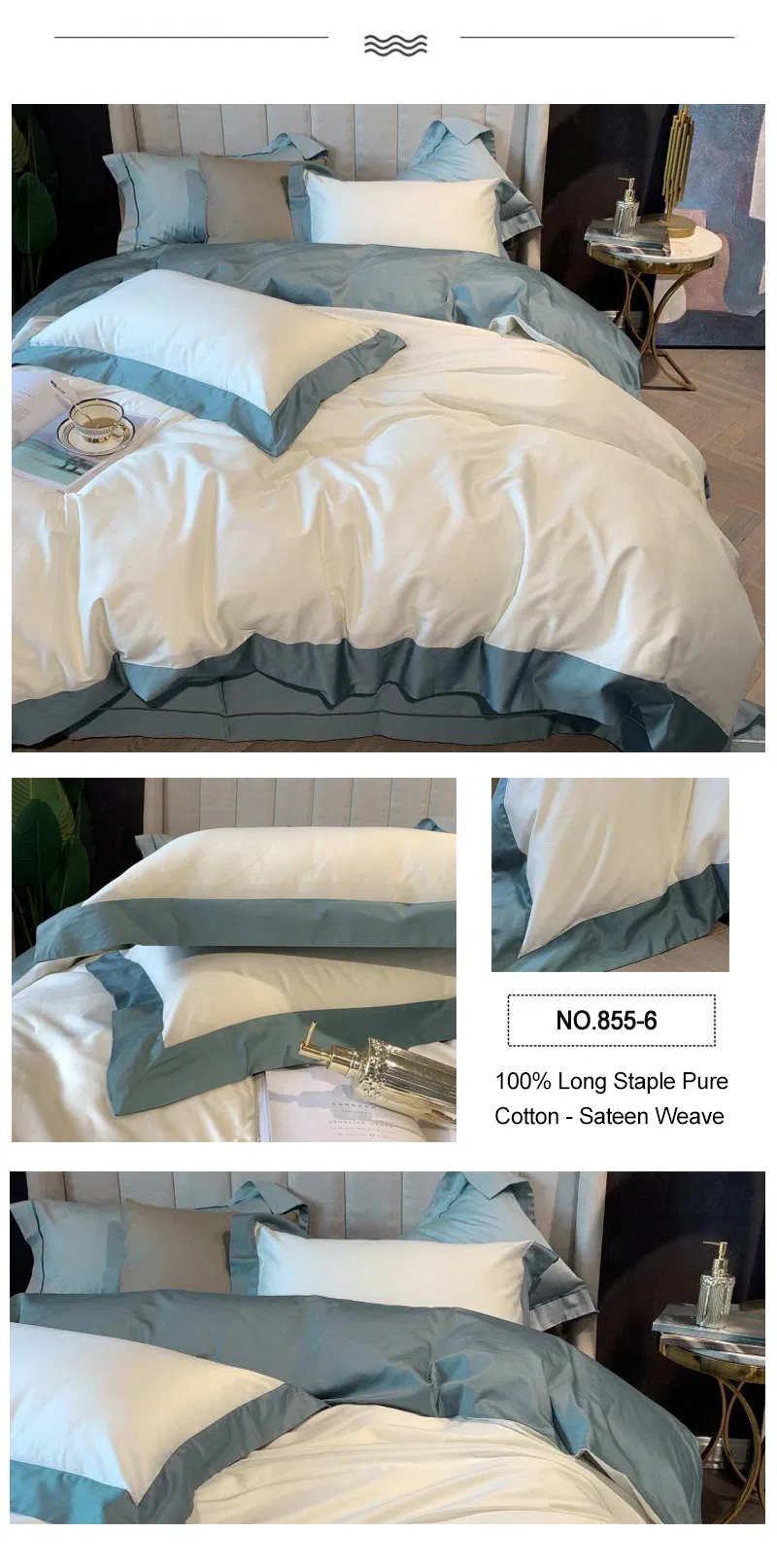 Modern Design Sheraton Hotel Linen 3PCS Double Bed Sheet Comfortable Cotton