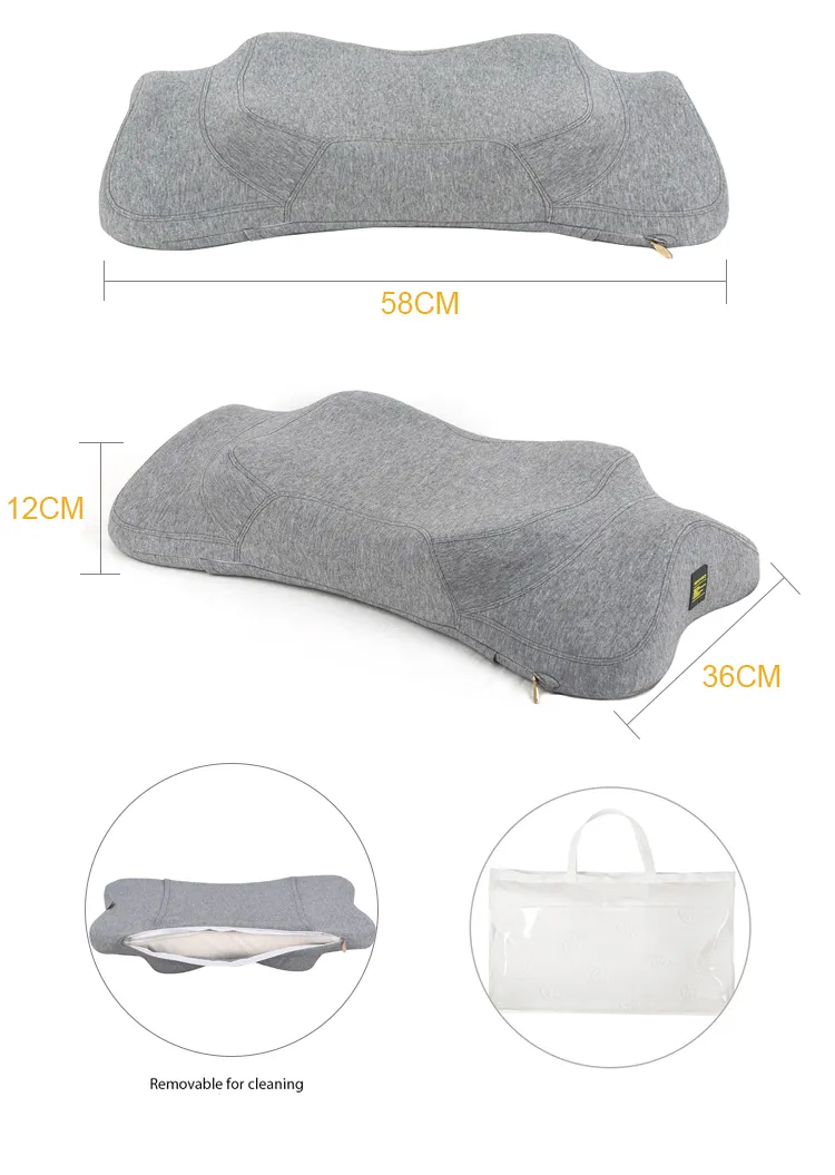 Multi Function Cervical Contour Memory Foam Pillow with Foldable Anti-Apnea