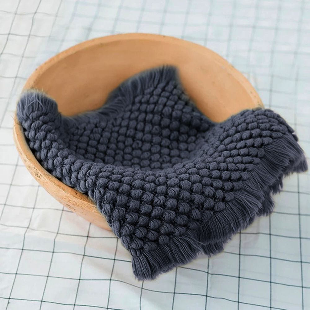 Newborn Photography Knitted Blanket Bebe Background Photo Shoot Studio Props Shower Gift 37X160cm