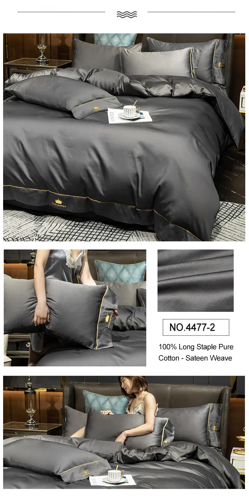 Sheraton 5 Star Hotel Bedding Set Smooth Embroidery for