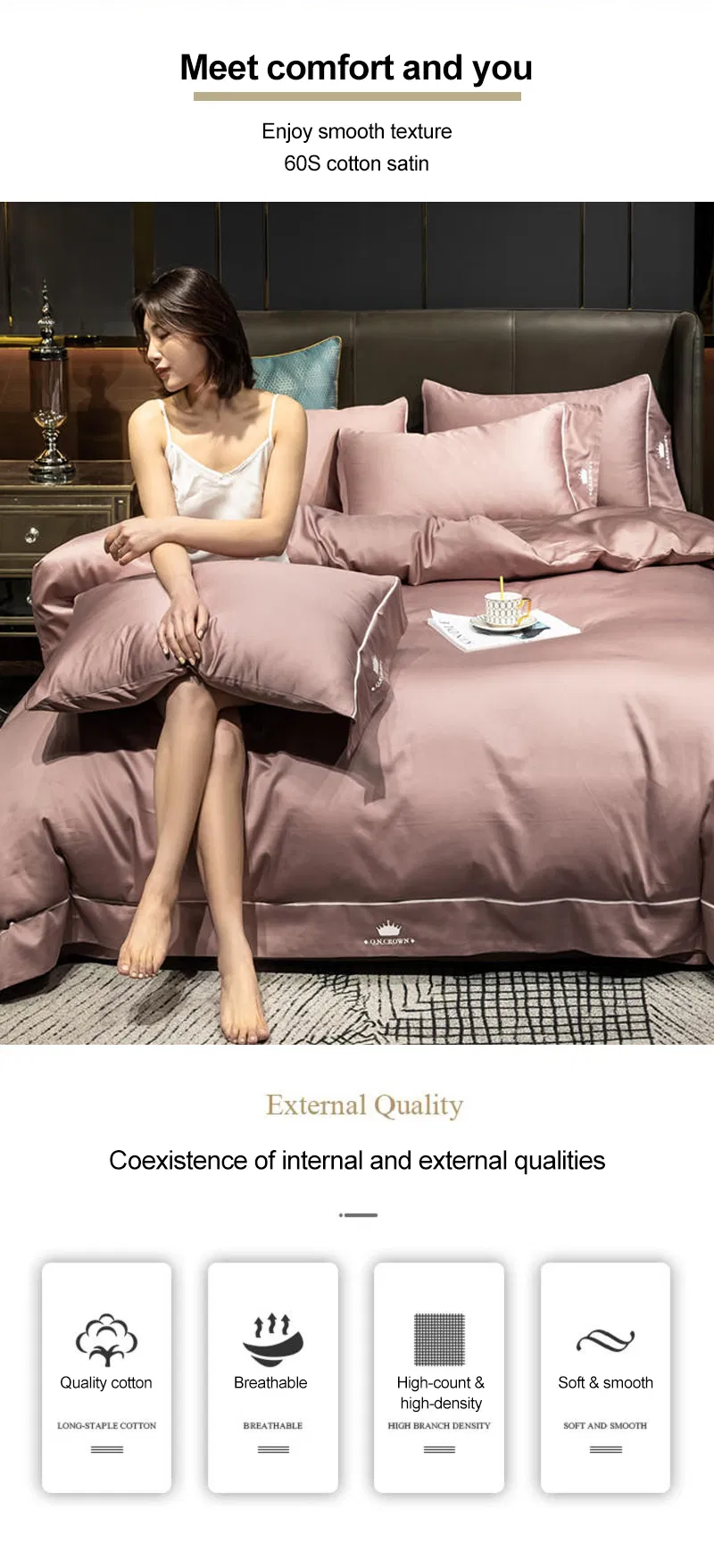 Sheraton Hotel Bedding Set Smooth Luxury for King Bed Sheet Set