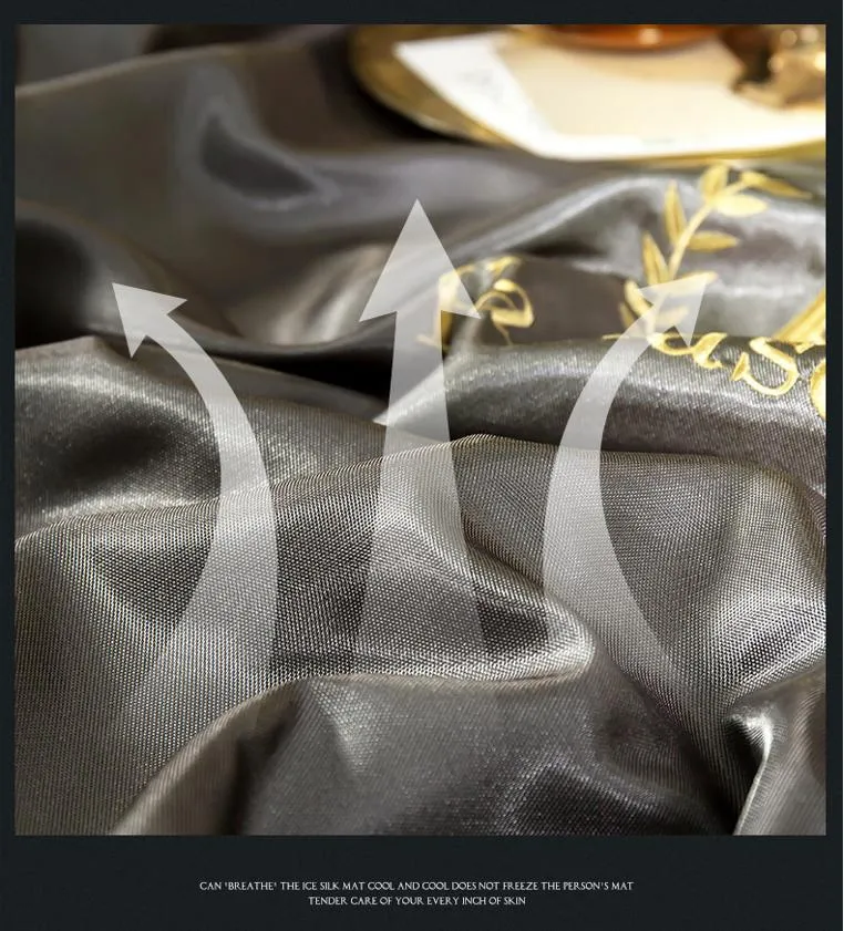 Summer Bedding Set Ice Silk Bed Sheet 3 Piece