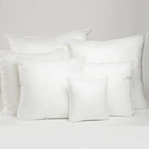 Throw Pillow Inserts, Set of 2 Lightweight Down Alternative Polyester Pillow, Couch Cushion, Sham Stuffer, Machine Washable. (White, 18X18)