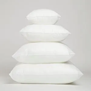 Throw Pillow Inserts, Set of 2 Lightweight Down Alternative Polyester Pillow, Couch Cushion, Sham Stuffer, Machine Washable. (White, 18X18)