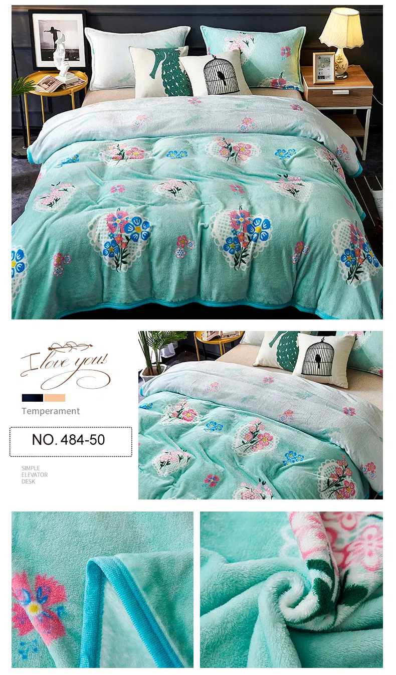 Ultra-Soft 100% Polyester No Pilling Floral Blankets