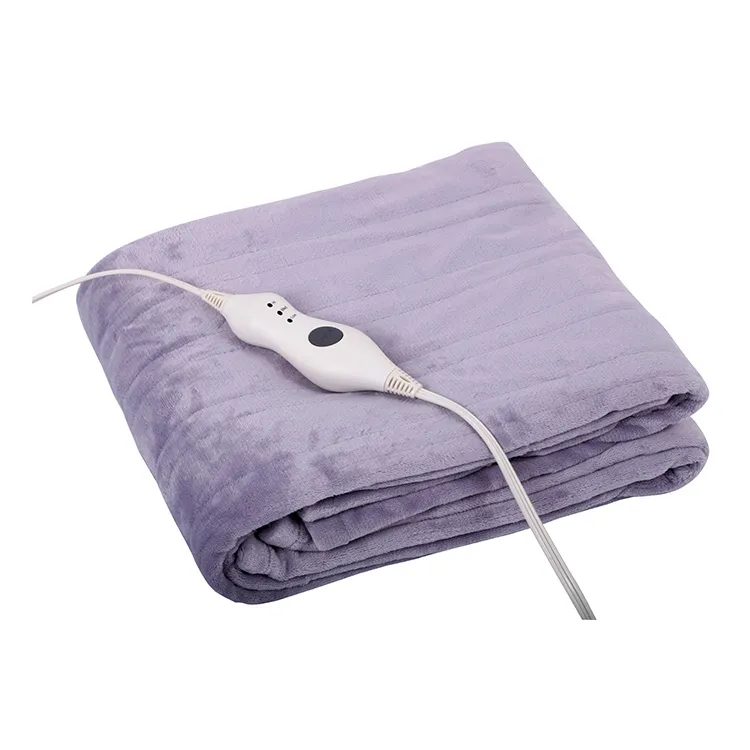 Wholesale 50X60′ ′ Super Cosy Flannel Heated Throw Microplush Electric Heating Throw Blanket