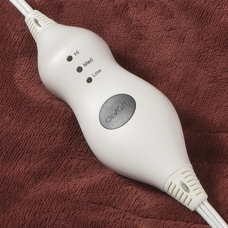 Wholesale 50X60′ ′ Super Cosy Flannel Heated Throw Microplush Electric Heating Throw Blanket