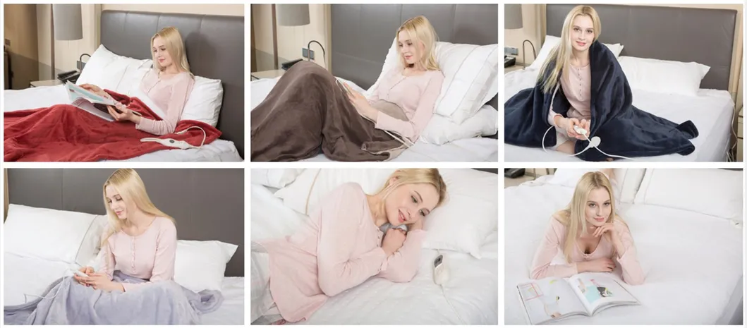 Wholesale 50X60′ ′ Super Cosy Flannel Heated Throw Microplush Electric Heating Throw Blanket