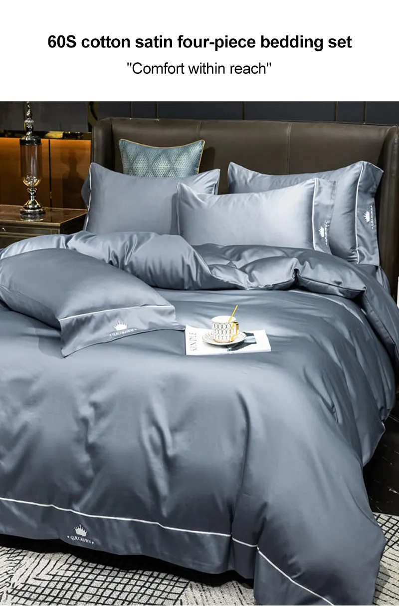 Wholesale Exporter 5 Star Hotel Bedding Set Smooth Soft Cotton Duvet Cover Bedsheet