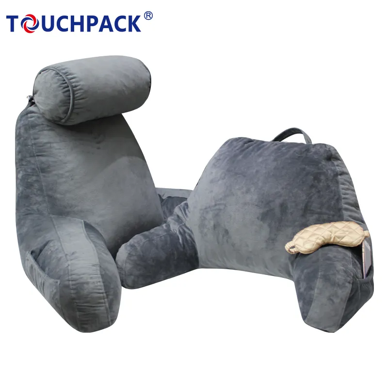 Wholesale Good Quality Comfortable Velvet Cover Shredded Memory Foam Back Support Cushion Pillow