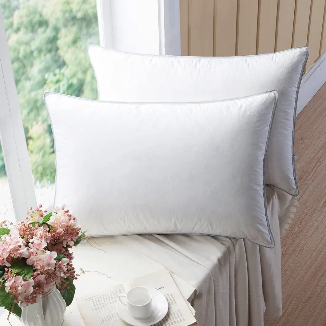 Wholesales Premium Quality 50% White Goose Down 50% White Goose Feather Hotel Bedroom Neck Pillow Insert